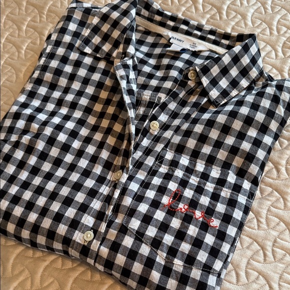 Old Navy Tops - Old Navy The Classic Shirt Gingham Love Button Down Shirt Small
